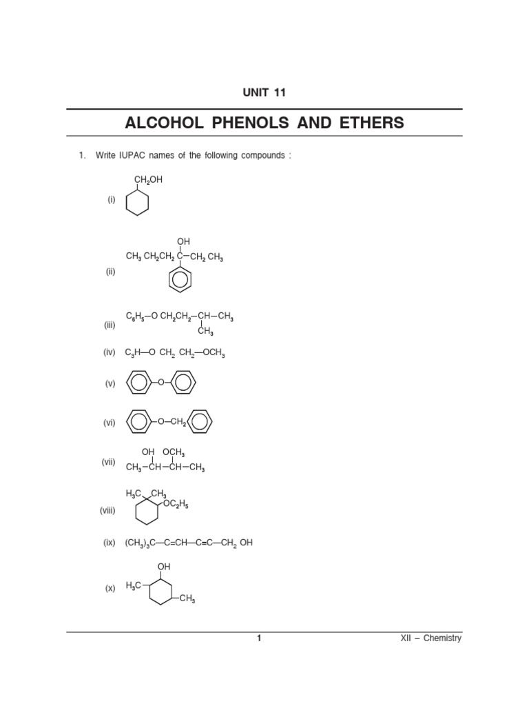 Alchol Phenol and Ether | PDF | Ether | Methyl Group
