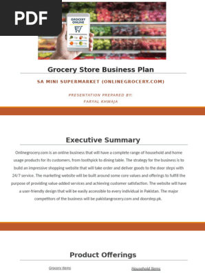 Grocery Store Business Plan