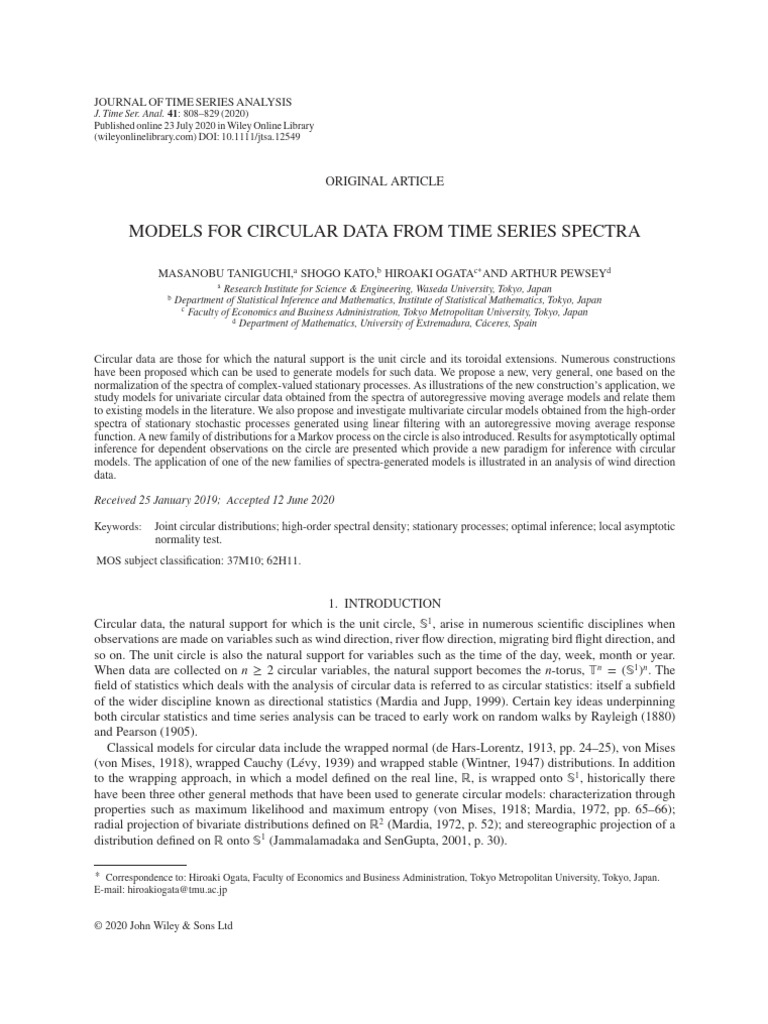 Circular Data Models from Time Series Spectra | PDF | Time Series ...