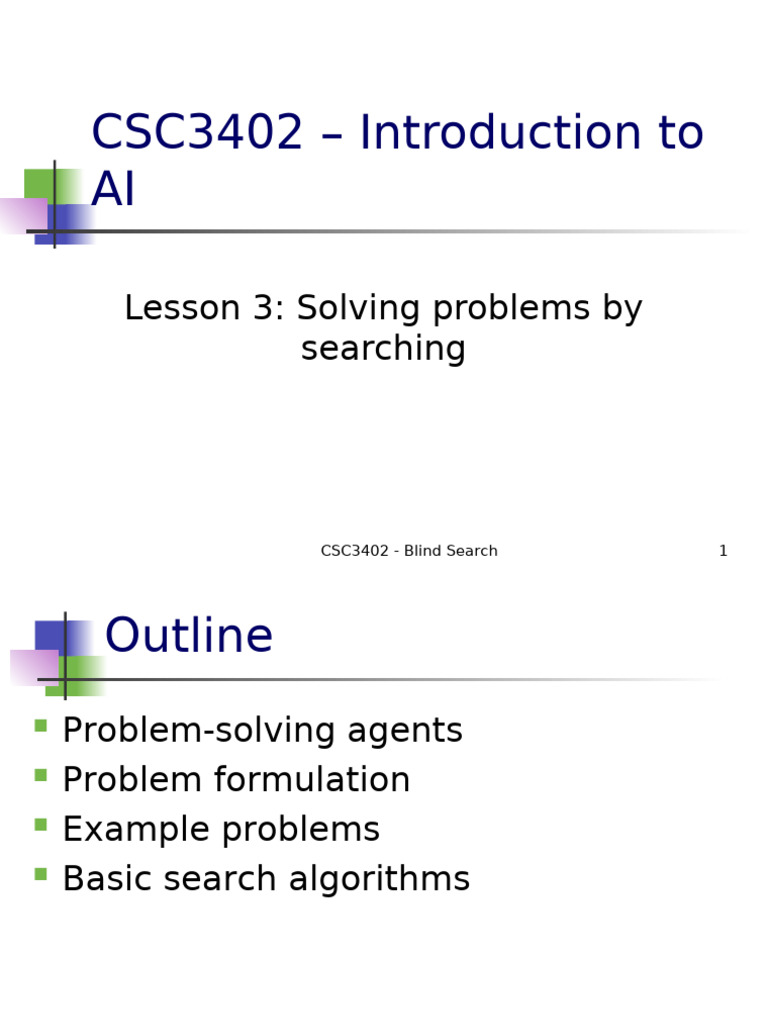 CSC3402 Lecture3 Search As Problem Solving | PDF | Algorithms And Data ...