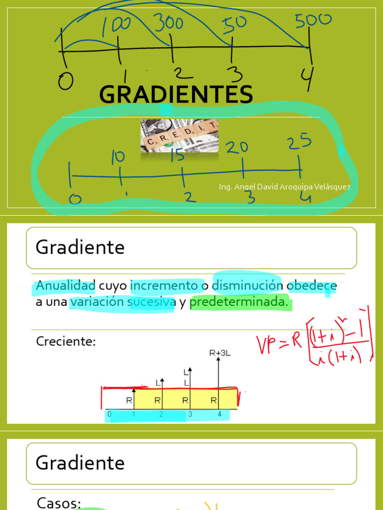 Gradientes en Anualidades: Cálculos y Ejemplos | PDF | Degradado ...