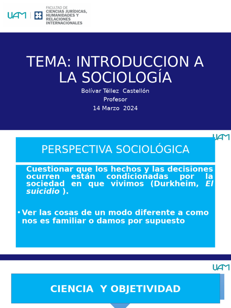 4diapositiva Tema Introduccion A La Sociología | PDF | Sociología | Science