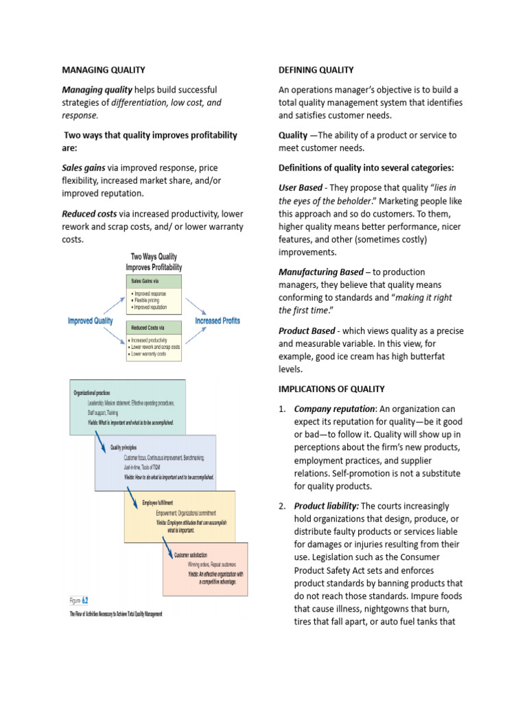 Managing Quality for Business Success | PDF | Lean Manufacturing | Six ...