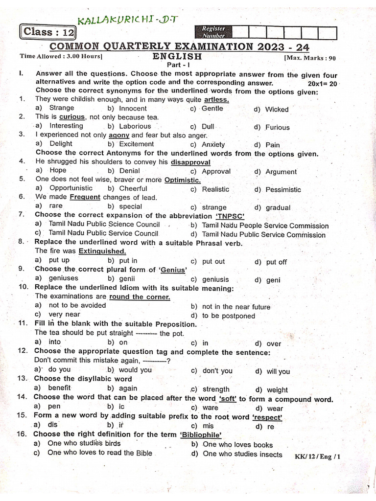 12th-English | PDF | Income Statement | Income