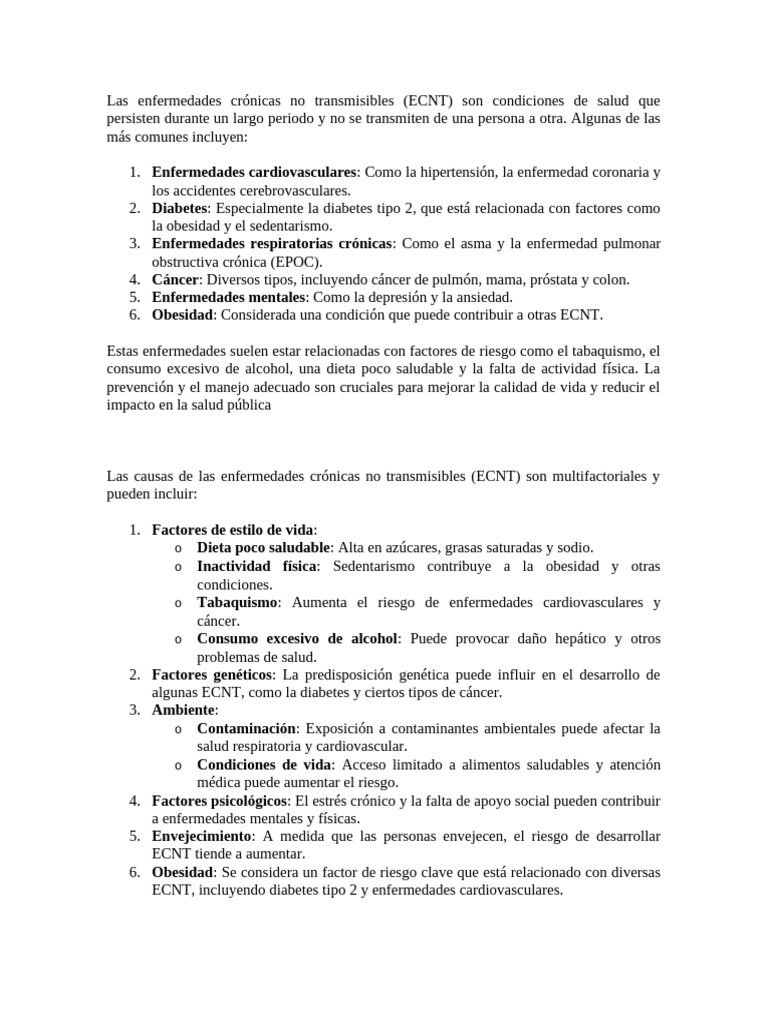 Prevención y manejo de ECNT | PDF | Las enfermedades no transmisibles ...
