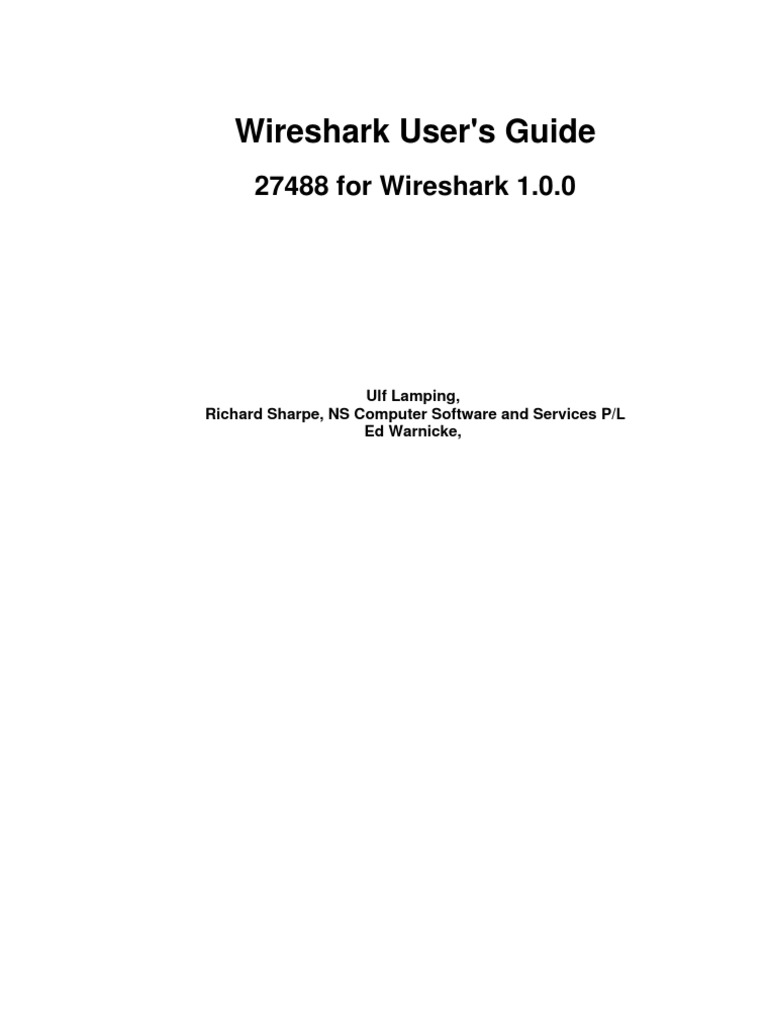 Wireshark User Guide A4 v1.0.0 | PDF | Linux | Computer Network