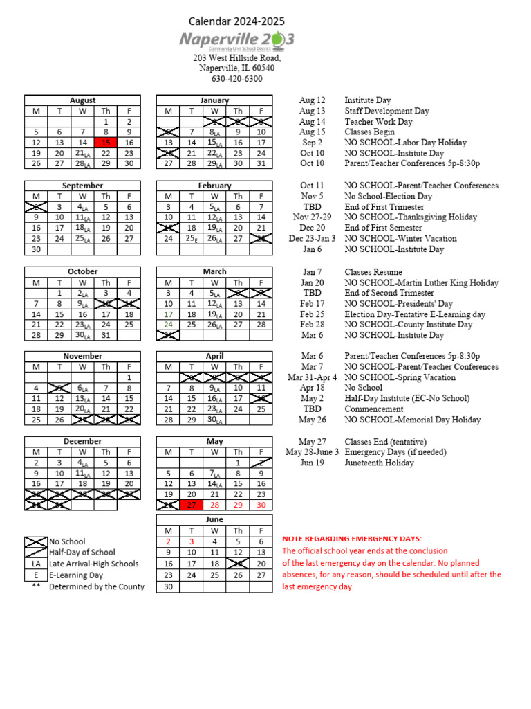 SY25 Calendar PDF Academic Term Schools