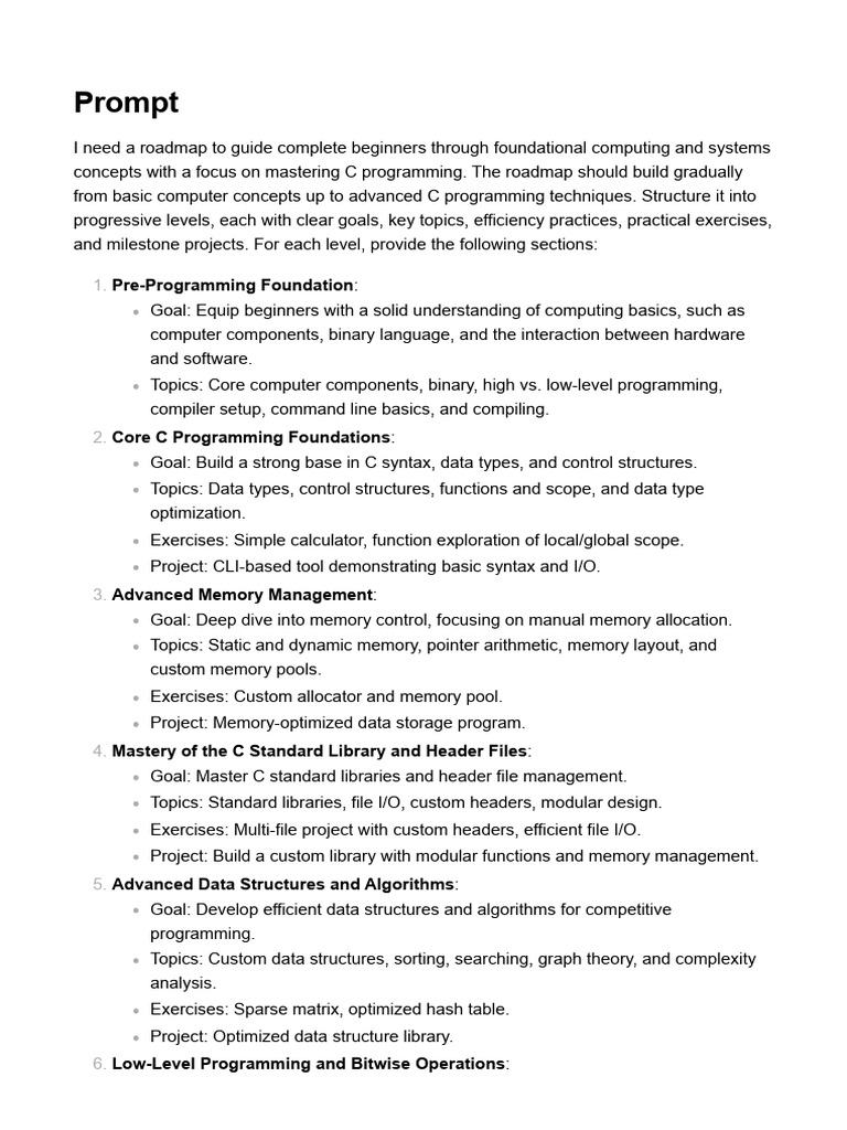Beginner's Roadmap to Master C Programming | PDF | Program Optimization ...