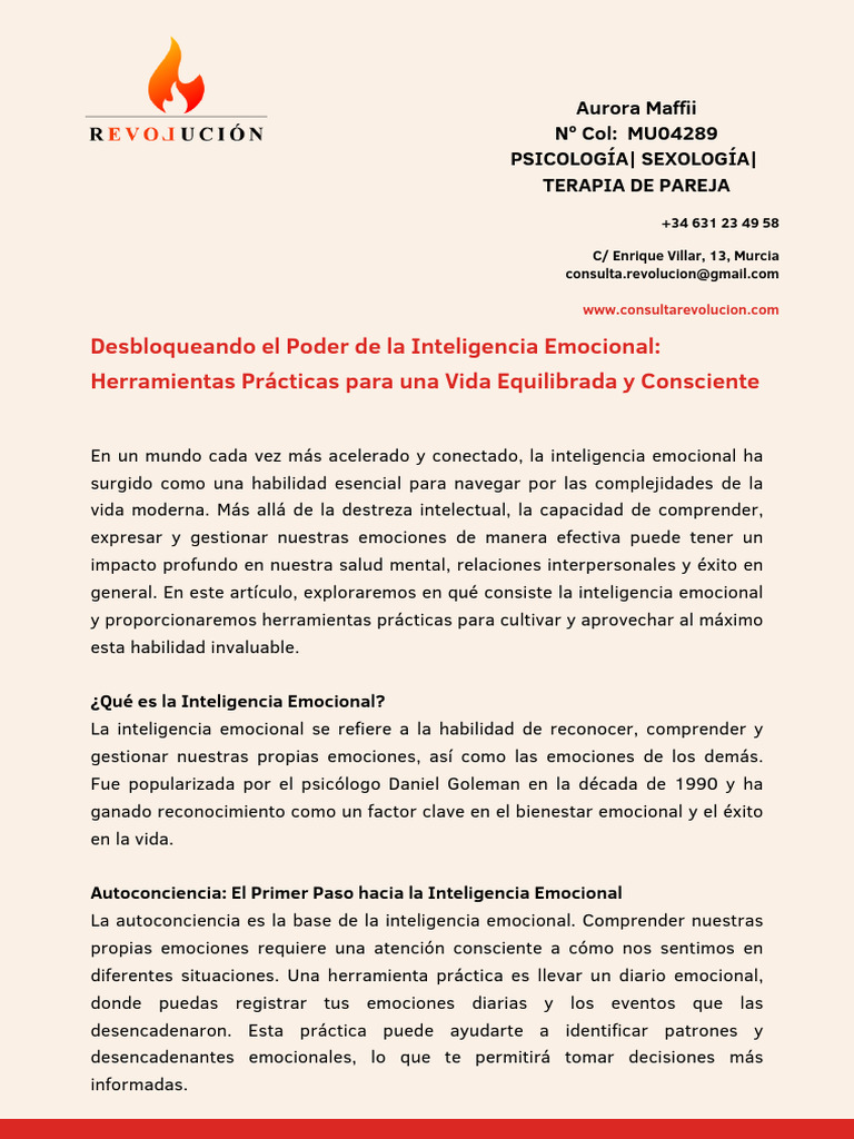 Mejora tu Vida con Inteligencia Emocional | PDF | Inteligencia ...