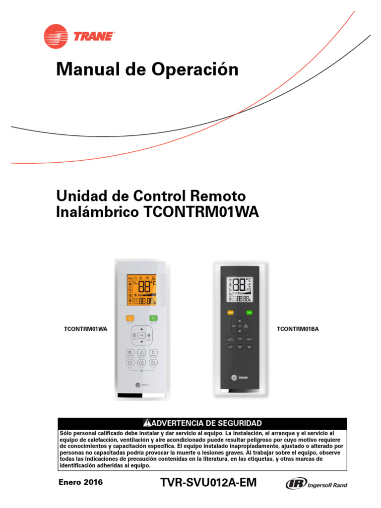 TVR Svu012a em - Tcontrm01wa | PDF | Control remoto | Aire acondicionado