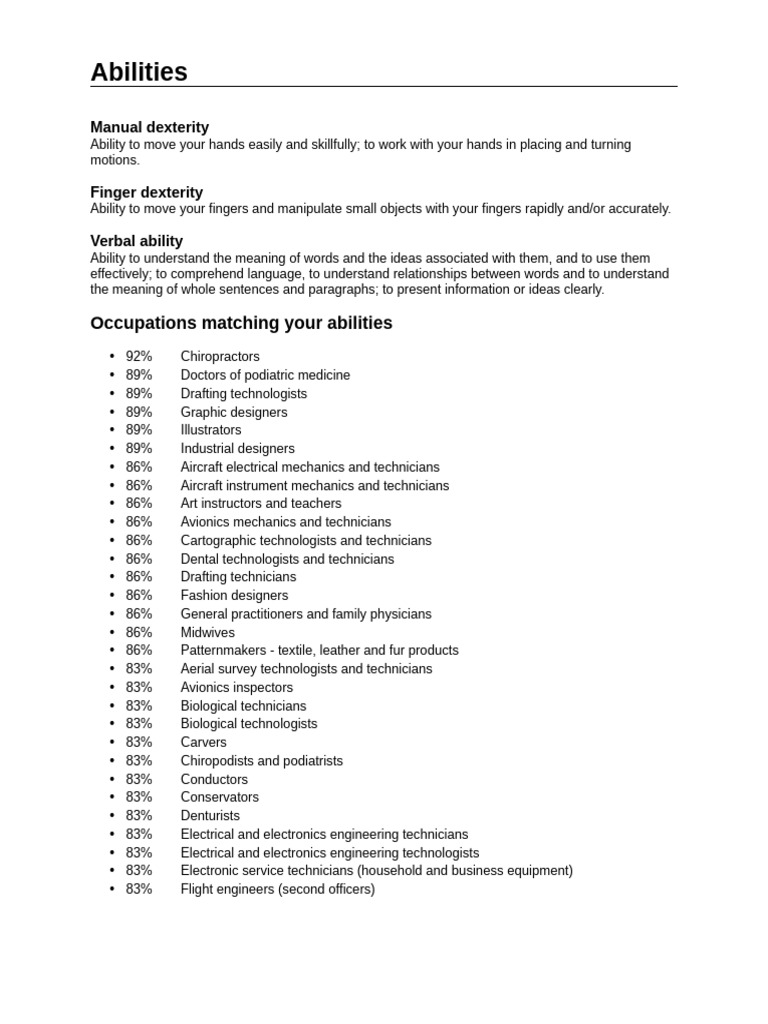 Abilities | PDF