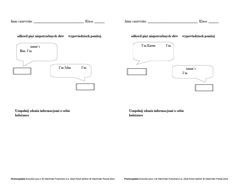 Evolution Plus 1 Short Tests Unit 1 Lesson 4 | PDF