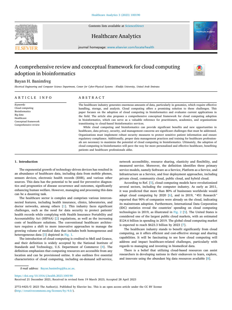 1 s20 S2772442523000576 Main | PDF | Cloud Computing | Bioinformatics