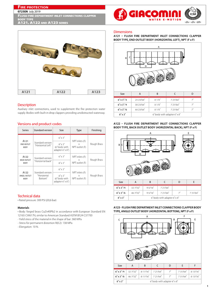 Fire Department Inlet Connection Specs | PDF