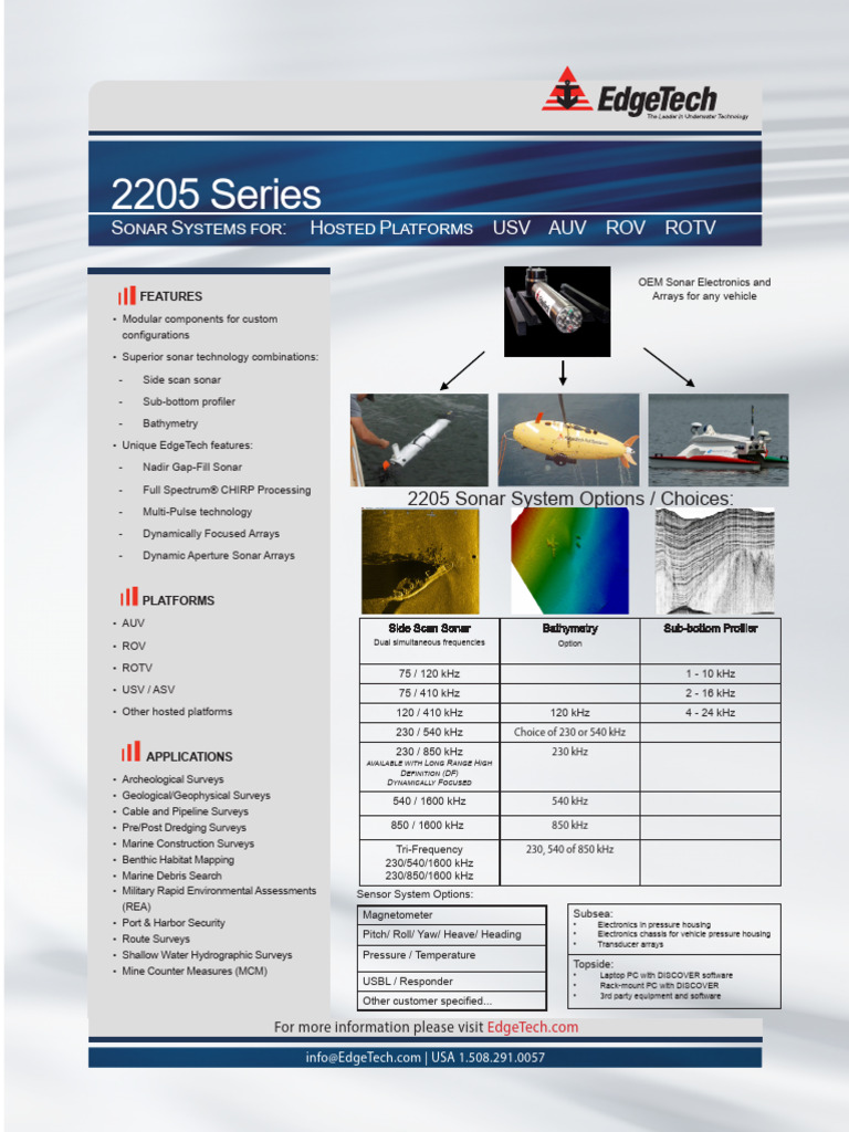 EdgeTech 2205 Sonar System Overview | PDF | Sonar