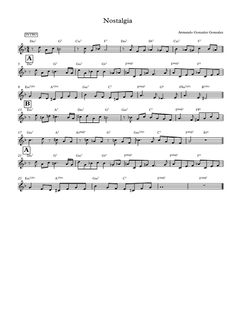 Nostalgia - Armando Gonzalez Gonzalez | PDF
