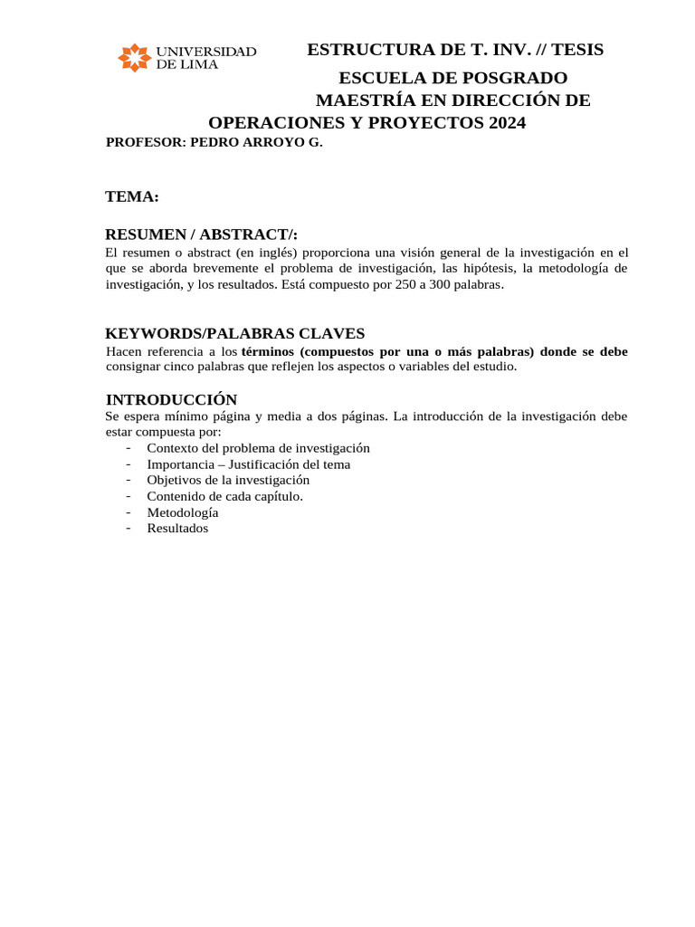 2024 Estructura CAPÍTULO V - MDOP. | PDF