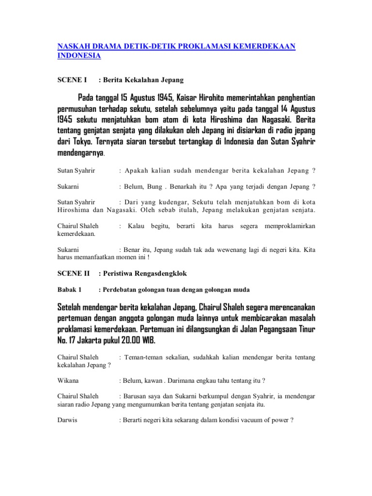 Naskah Drama Detik2 Proklamasi PDF