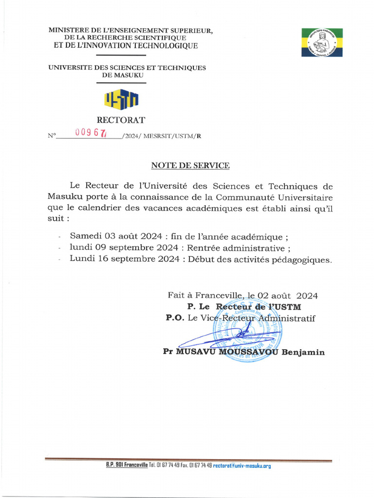 Note de Service N°00967 | PDF