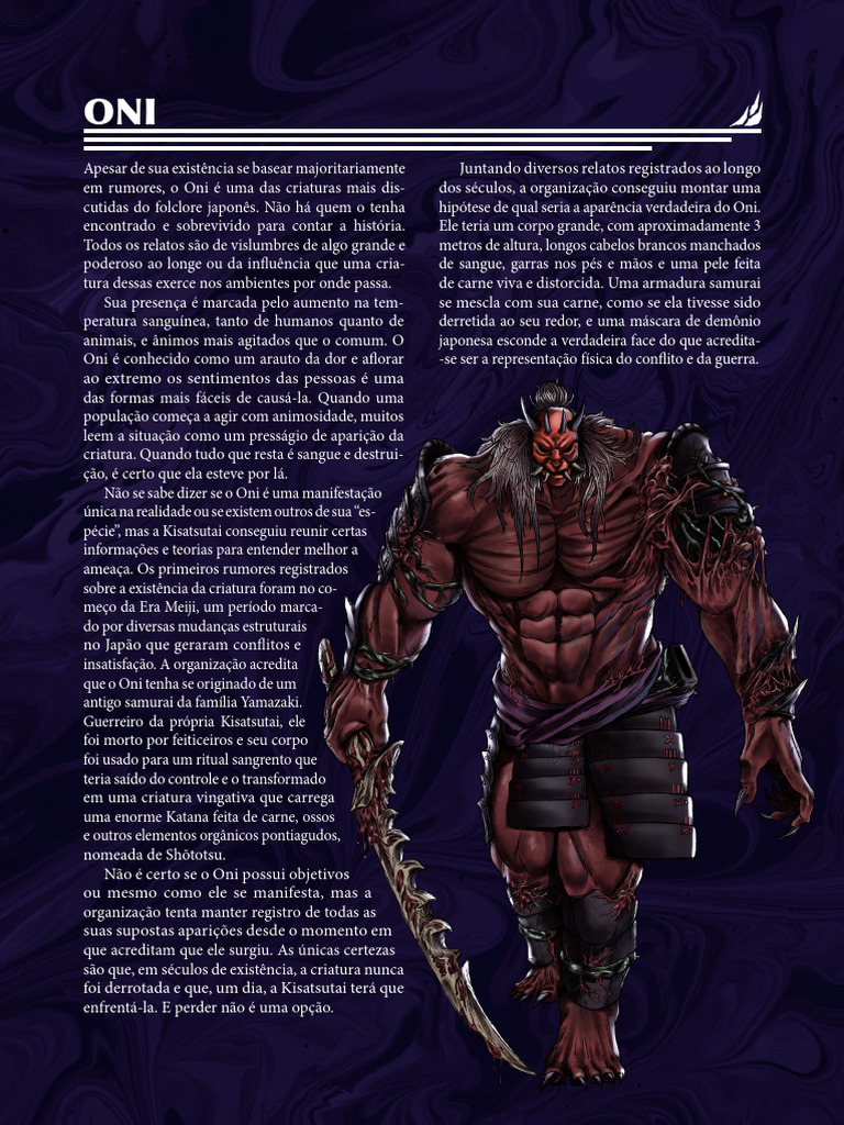 Ficha Oni | PDF | Japão