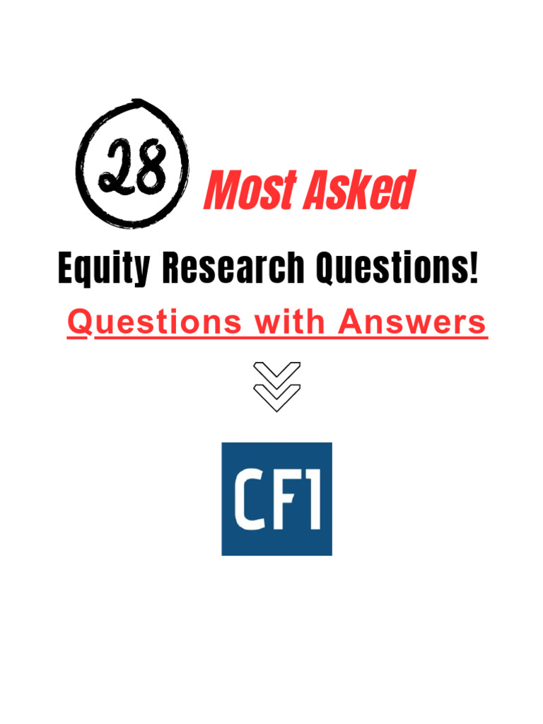 Top 28 Equity Research Interview Questions | PDF | Free Cash Flow ...