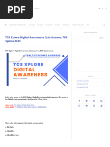 TCS Xplore Digital Awareness Quiz Answer, TCS Xplore 2022