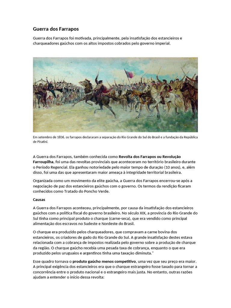 Vencedores da Guerra dos Farrapos | PDF | Brasil
