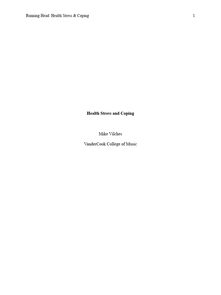 Coping Strategies for Health Stress | PDF | Stress (Biology ...