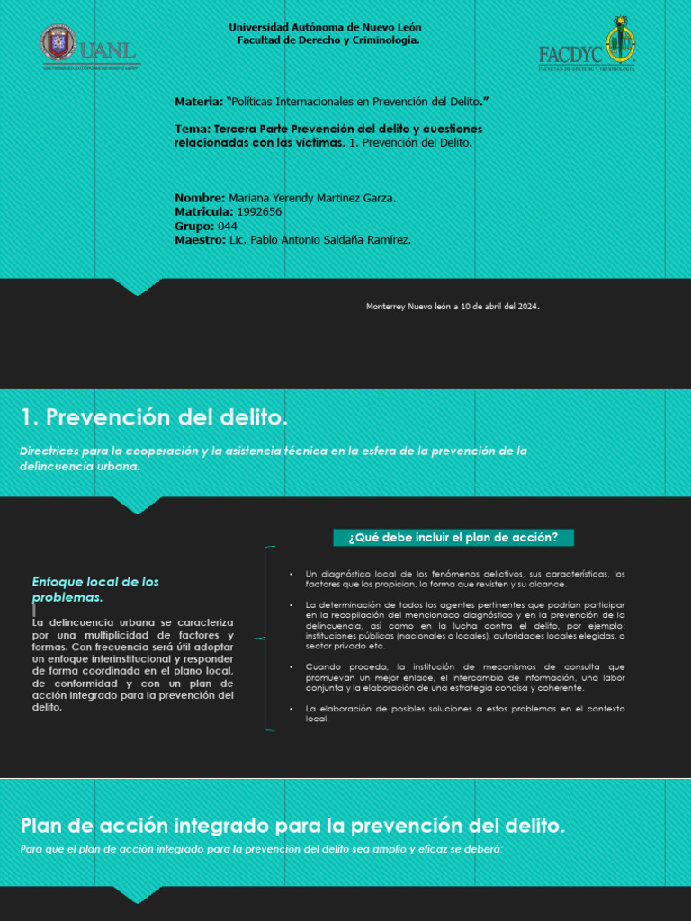 Plan de Acción para Prevención del Delito | PDF | Prevención del crimen ...