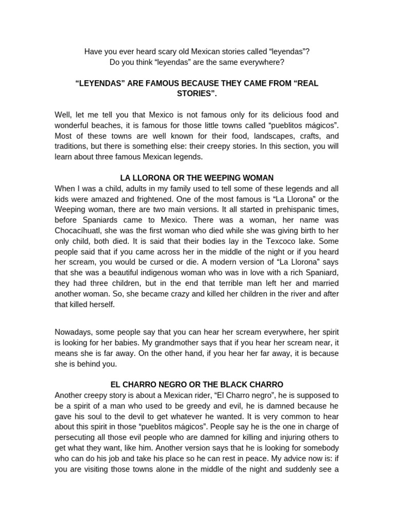 Scary Mexican Legends and Folktales | PDF | Foreign Language Studies
