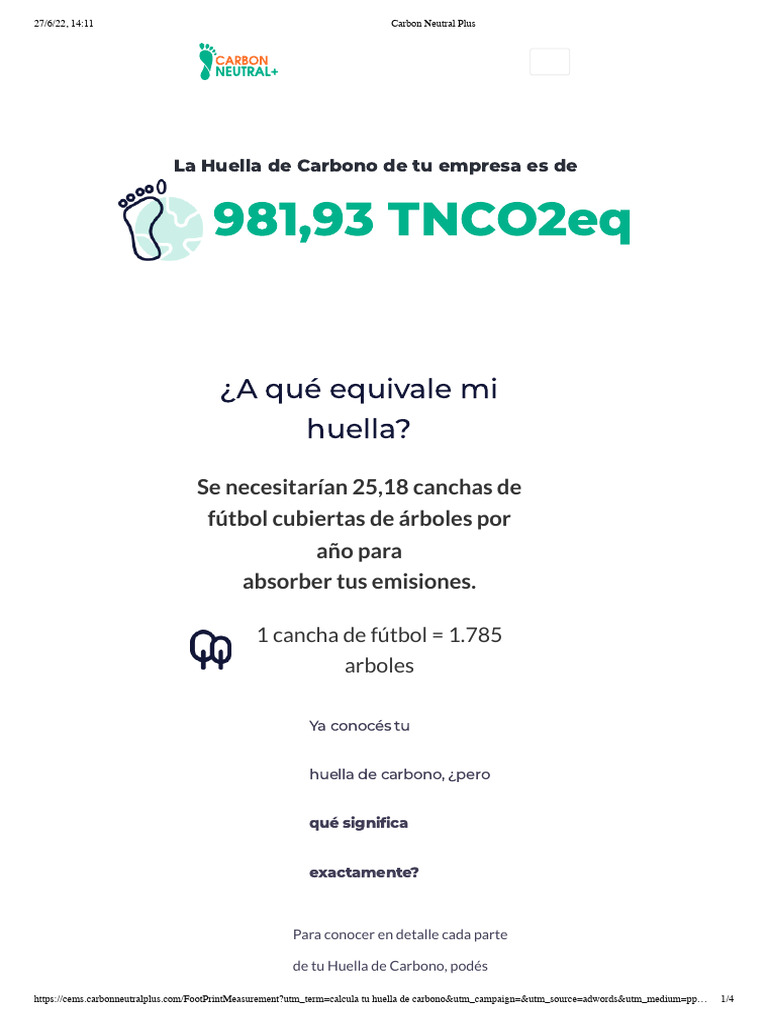 Gestiona y Compensa la Huella de Carbono Empresarial | PDF | Huella de ...