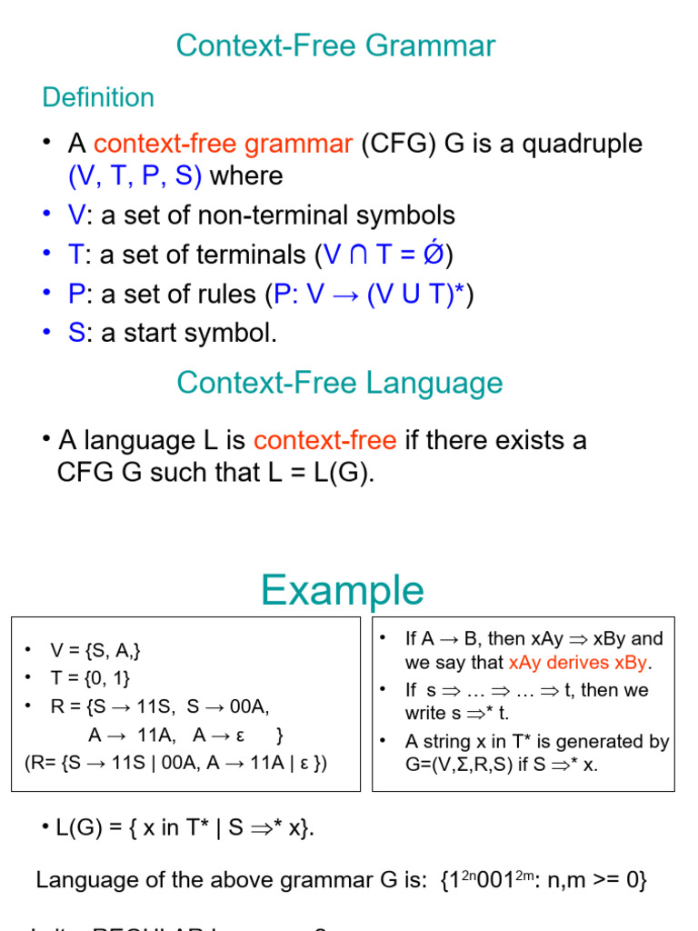 Context Free Languages And Grammars Meat