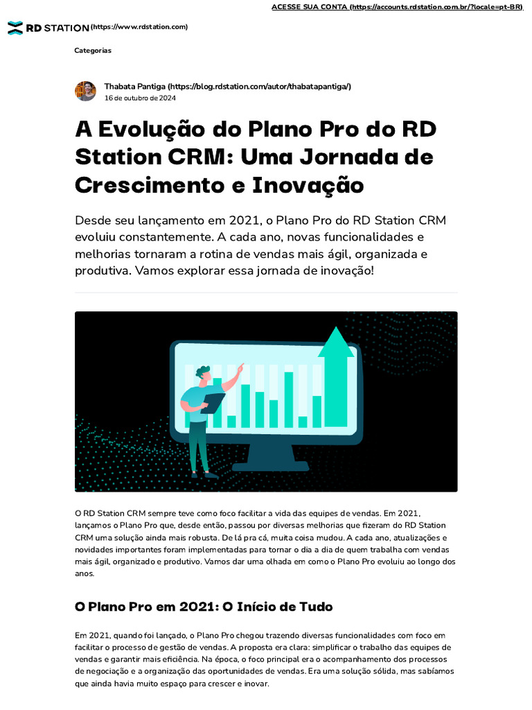 Evolução do Plano Pro do RD Station CRM | PDF | Gestão de ...