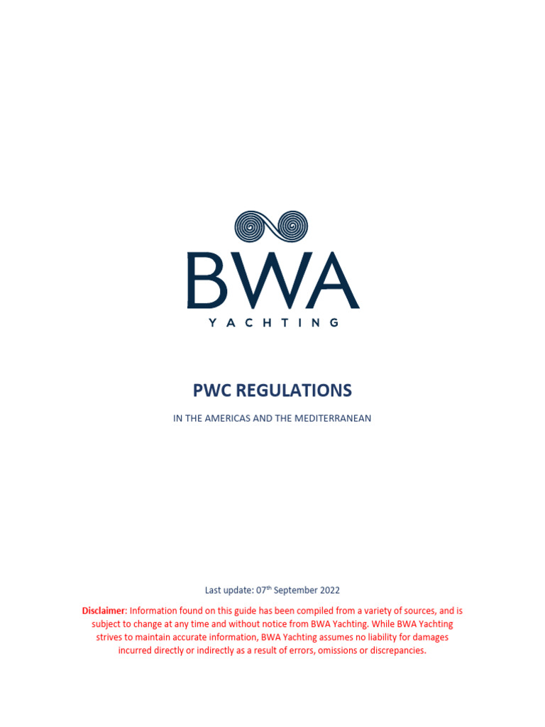 PWC Regulations: in The Americas and The Mediterranean | PDF | Coast | Sea