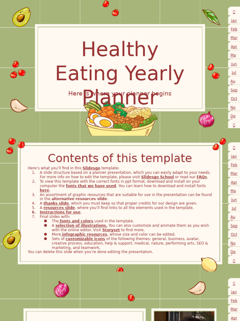 Yearly Healthy Eating Planner | PDF | Meal | Planets