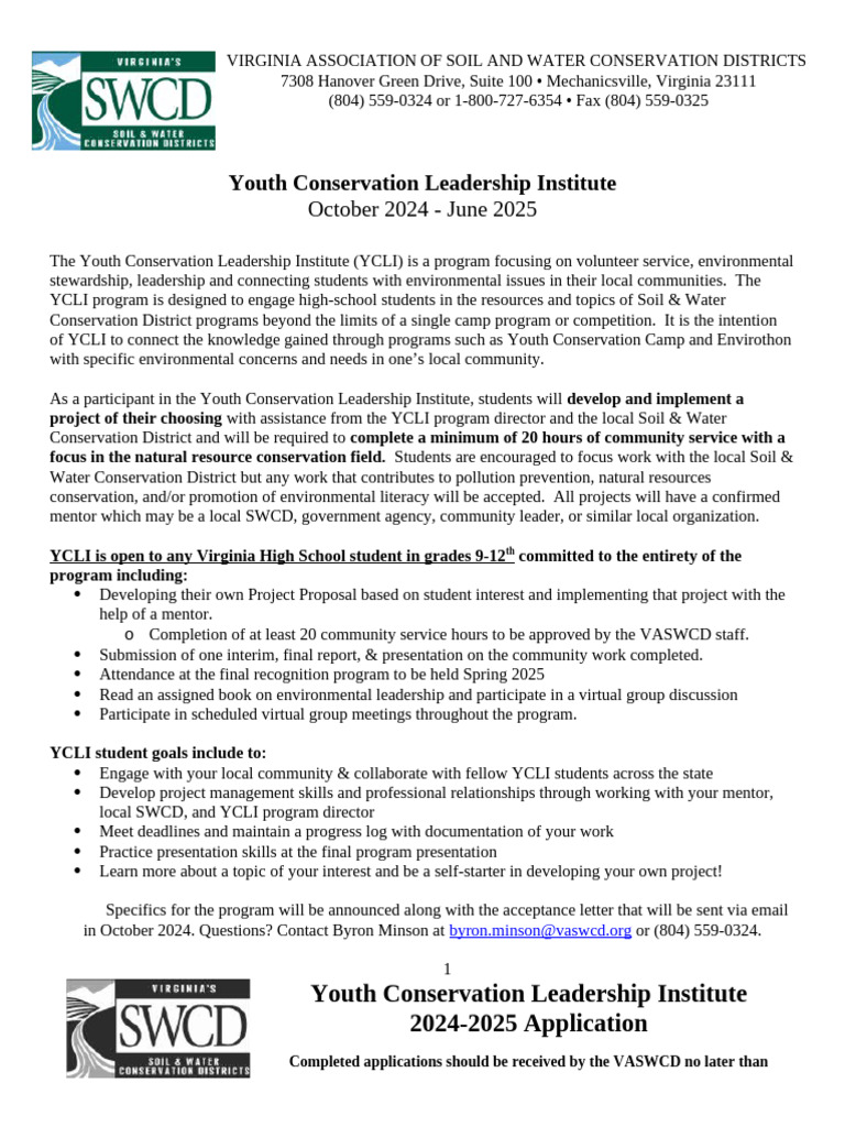 Youth Conservation Leadership Program 2024-2025 | PDF | Social Science