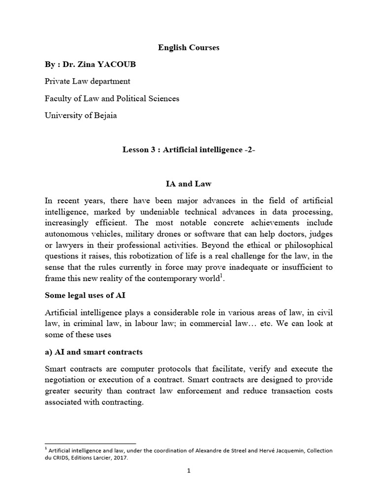 AI's Impact on Law and Legal Systems | PDF | Artificial Intelligence ...
