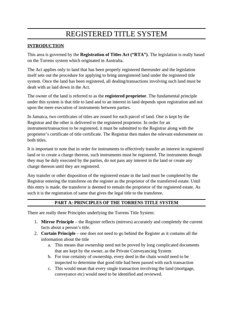 Understanding the Registered Title System | PDF | Conveyancing | Deed