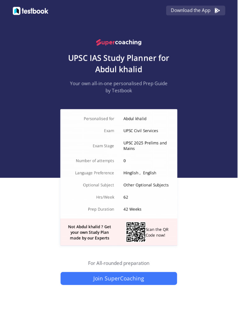 UPSC IAS 2025 Study Planner Guide | PDF | Geography