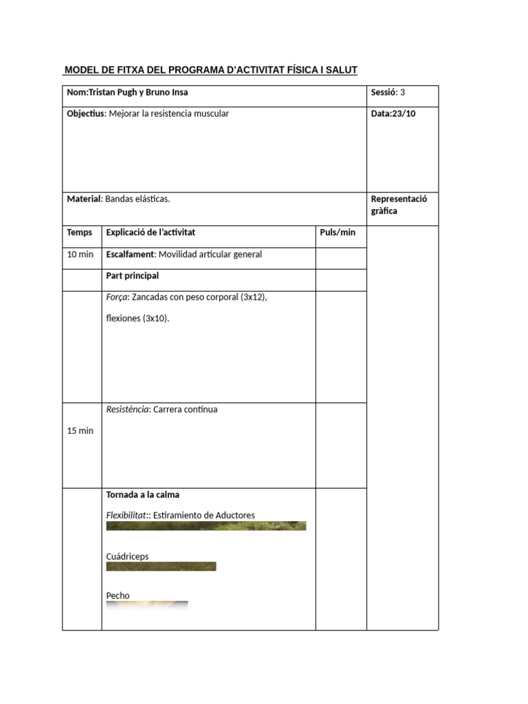 Model de Fitxa Del Programa Sesión 3 | PDF