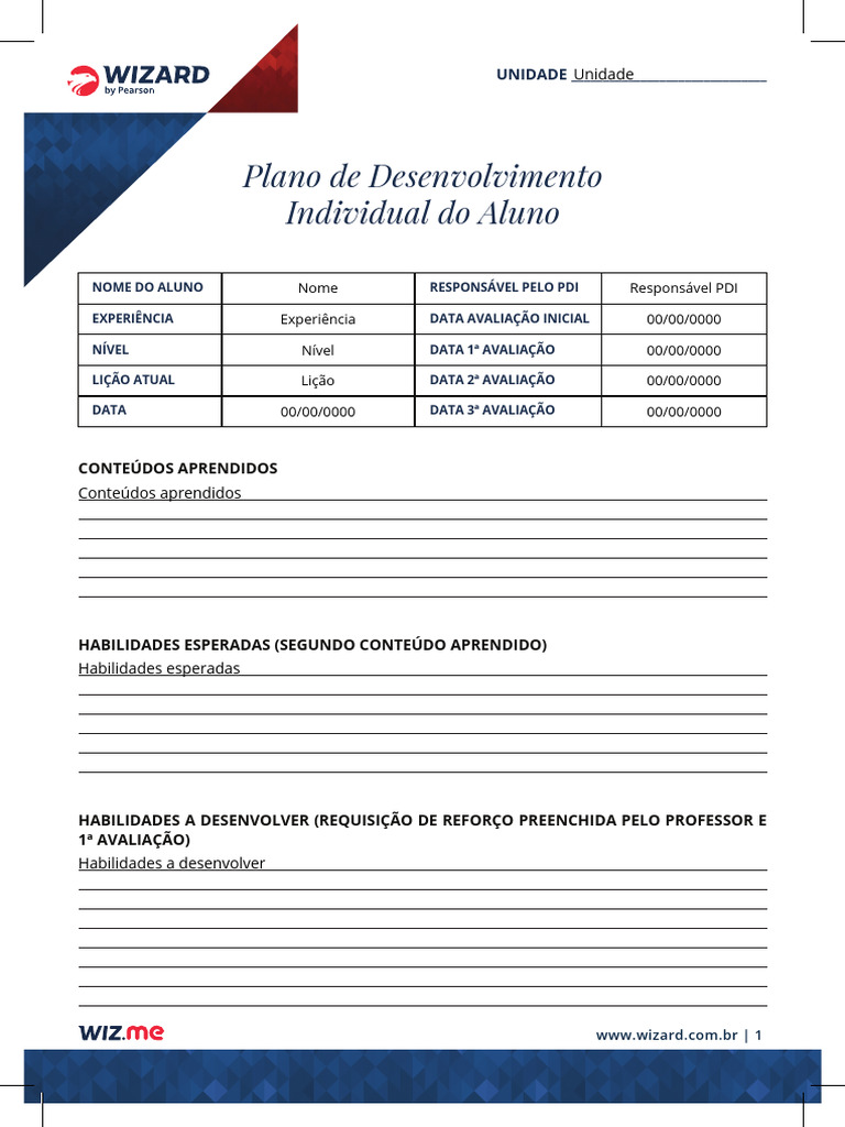PDI do Aluno: Modelo Preenchido 2024 | PDF