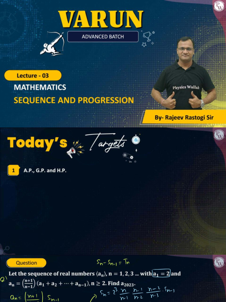 Sequence and Series 03 Class Notes | PDF