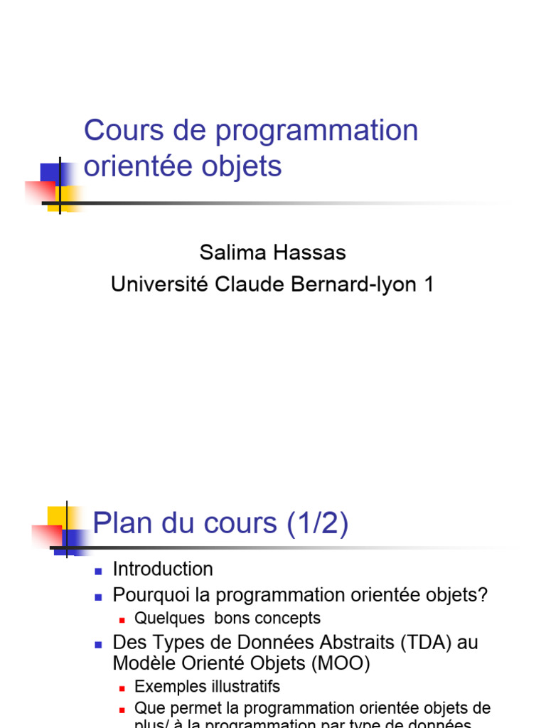 Introduction à la Programmation Orientée Objets | PDF | Classe ...
