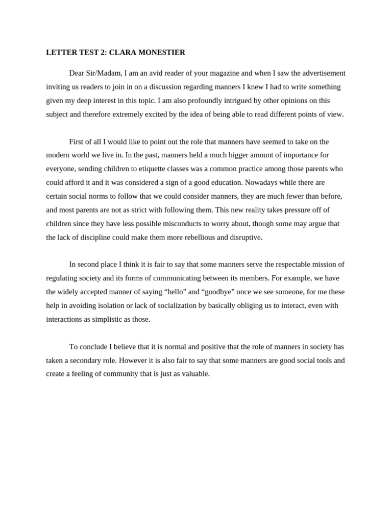 Letter Test 2 Part 2 | PDF