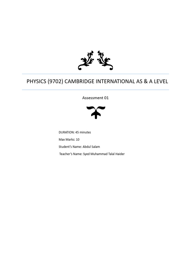 Caie Physics Syllabus