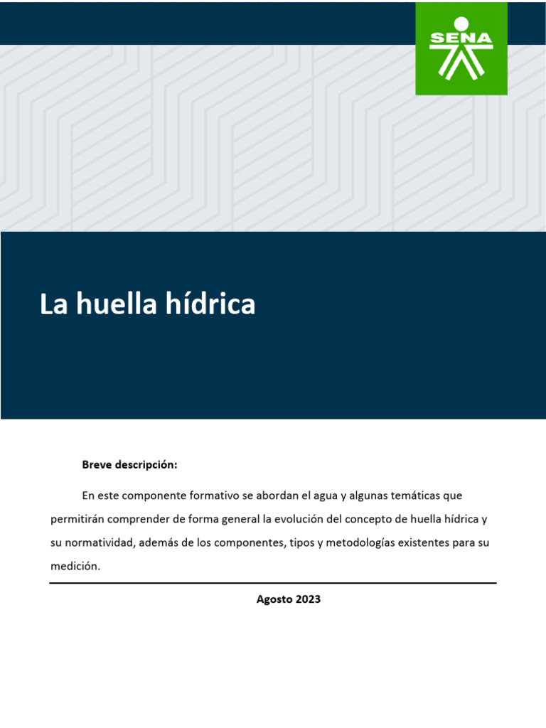 Huella Hídrica: Conceptos y Metodologías | PDF | Evaluación del ciclo ...