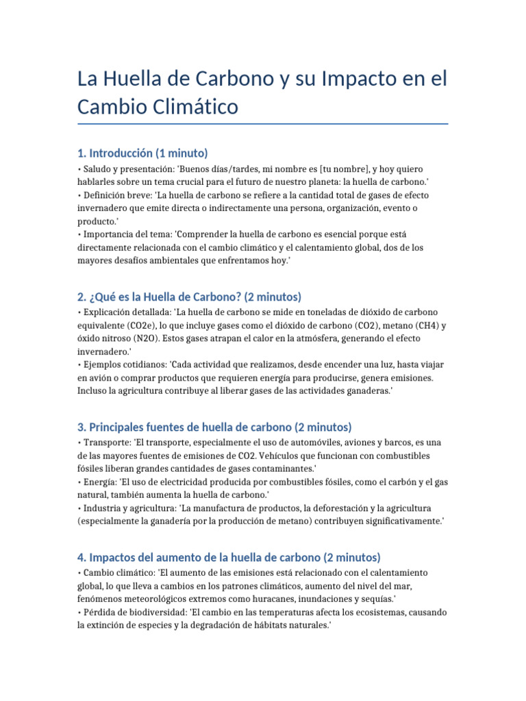 Huella de Carbono y Cambio Climático | PDF | Gases de efecto ...