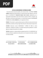 Acta de Entrega y Recepción de Obra | PDF | Gobierno local | Gobierno