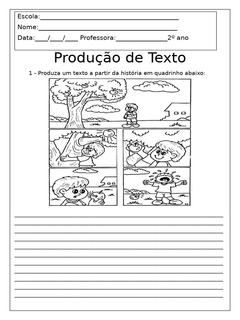 Produção de Texto: História em Quadrinhos 2º Ano | PDF | Carreira e ...