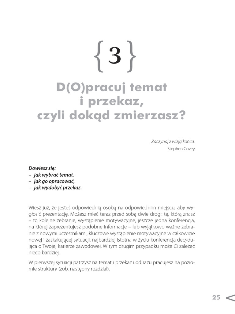 Zajęcia NR 4. Dopracuj Temat Wystąpienia | PDF
